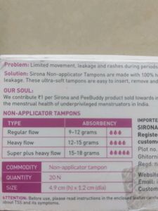 Periods Made Easy Non Applicator Tampons