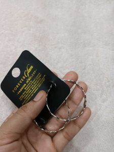 Forever Glam Silver Hoop Earrings