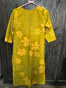Yellow Floral Print Kurta