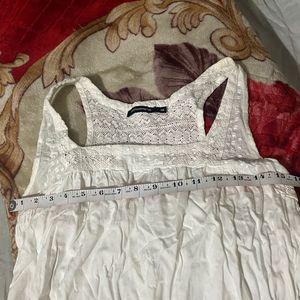 White Lace Trim Sleeveless Tunic sleepwear