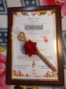 customize Nikah Nama Certificate frame  with pen