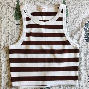 H&M Striped Crop Tank Top
