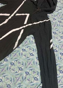 Black &amp; White Graphic Hoodie
