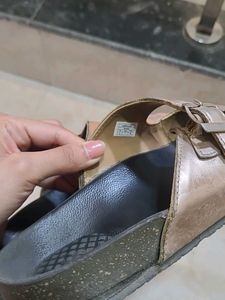 birken style Rose Gold Double Strap Sandals