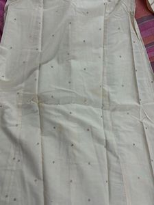 Elegant Cream Kurta with Gold Trim