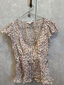 Button-Up Peplum Top
