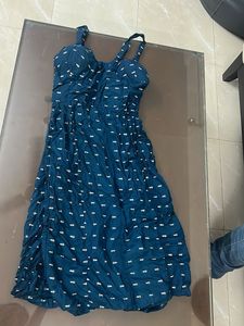 Blue Patterned Bustier Top
