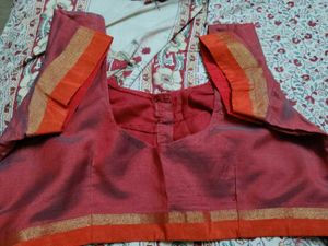 Red Silk Blouse