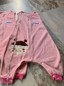 2 Hugmii Pink Sleepsuits with Cute Design