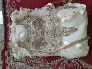 Long Frock Full Golden & With Stone Work.size Xl
