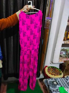 Pink Printed Jump suit