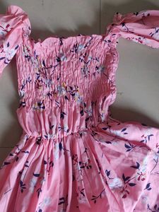 Pink Floral High-Low Dress