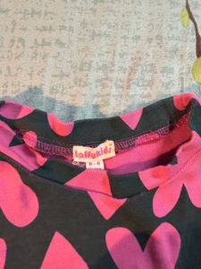 Cute Heart Print Girls coord Dress 5-6 Y