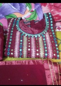 Beautiful mirror work suit