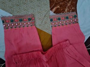 Elegant Pink Kurta with Mirror Work