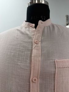 Men's Band Collar Linen Shirt