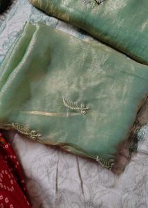 Chiffon Silk Saree with Butterfly Embroidery