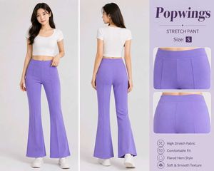 Popwings Purple Flare Stretch Pants