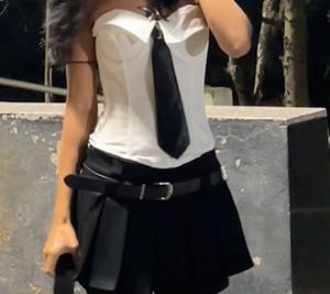 Stylish White Corset Top with Tie