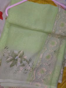 Light Green Floral Saree