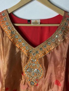 Beautiful Orange &amp; Red Kurta Set
