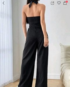 Pinstripe Halter Neck Jumpsuit