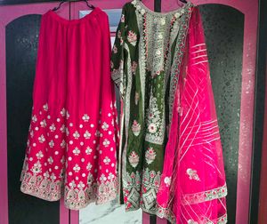 heavy work pallazo suit set