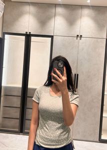 Cute Floral Ruched T-Shirt