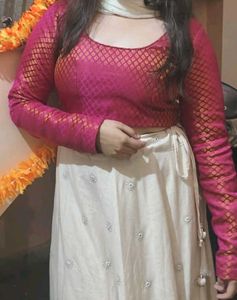 Pink Brocade Blouse