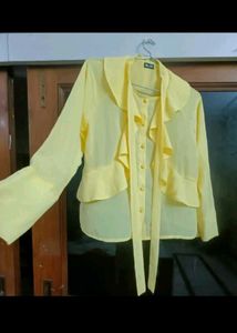 New Georgette Yellow Women Top