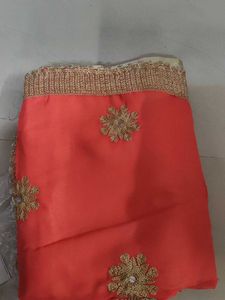 Heavy embroidered party wear saree new with tag