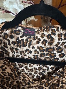Leopard Print V-Neck Top