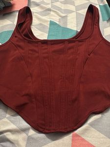 Chic Burgundy Corset Top