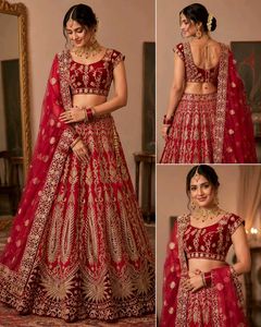 Royal Red Heavy Bridal Lehenga with Rich Gold Embr