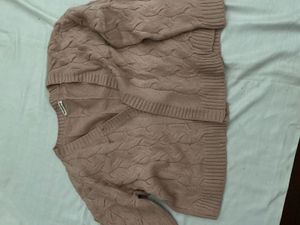 Dusty Rose Cable Knit Cardigan