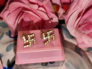 Swastik Diamond Stud
