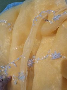 Embroidered Yellow saree