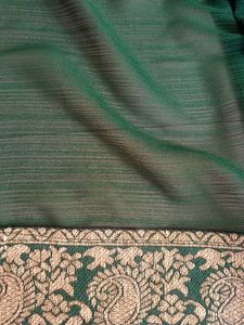 Elegant Green Embroidered Saree