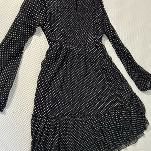 Stylish Black Polka Dot Dress