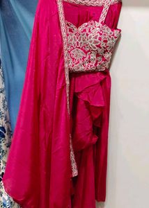 pink ready to wear lehenga and blouse