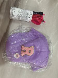 Cute Lavender Baseball Cap with 'R' Applique