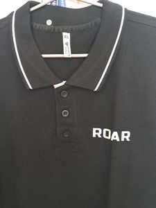 Men's Black ROAR Tiger Graphic Polo T-Shirt