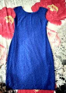 Elegant Royal Blue Lace Dress