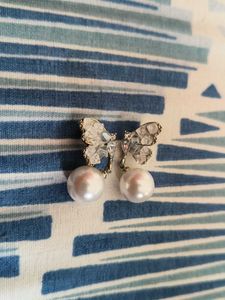 Cute Butterfly Pearl Earrings