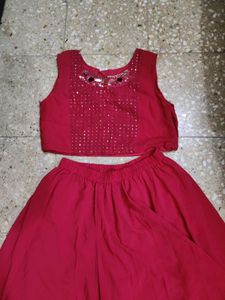 crop top with plazzo
