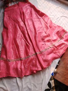 Pink Ethnic Skirt with Gold Detail