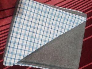 Blue &amp; White Checked Dress Material