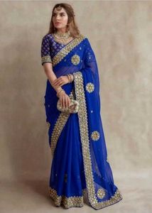 beautiful blue saree