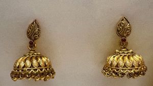Exquisite Golden Jhumka Earrings