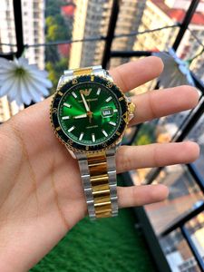 EMPORIO ARMANI – GREEN DIAL TWO-TONE WATCH ⌚💚